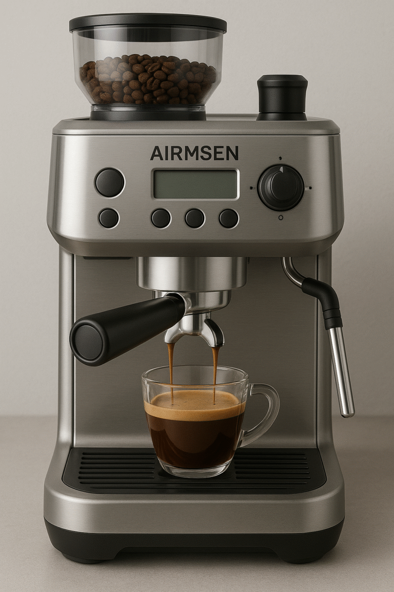 AIRMSEN Espresso Machine with Burr Grinder — In-Depth Review (2025)